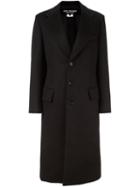Junya Watanabe Comme Des Garçons Peaked Lapel Long Coat, Women's, Size: Large, Black, Polyester/rayon/cashmere/wool
