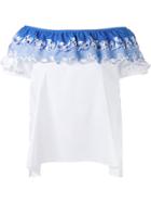 Peter Pilotto Embroidered Off Shoulder Top - White