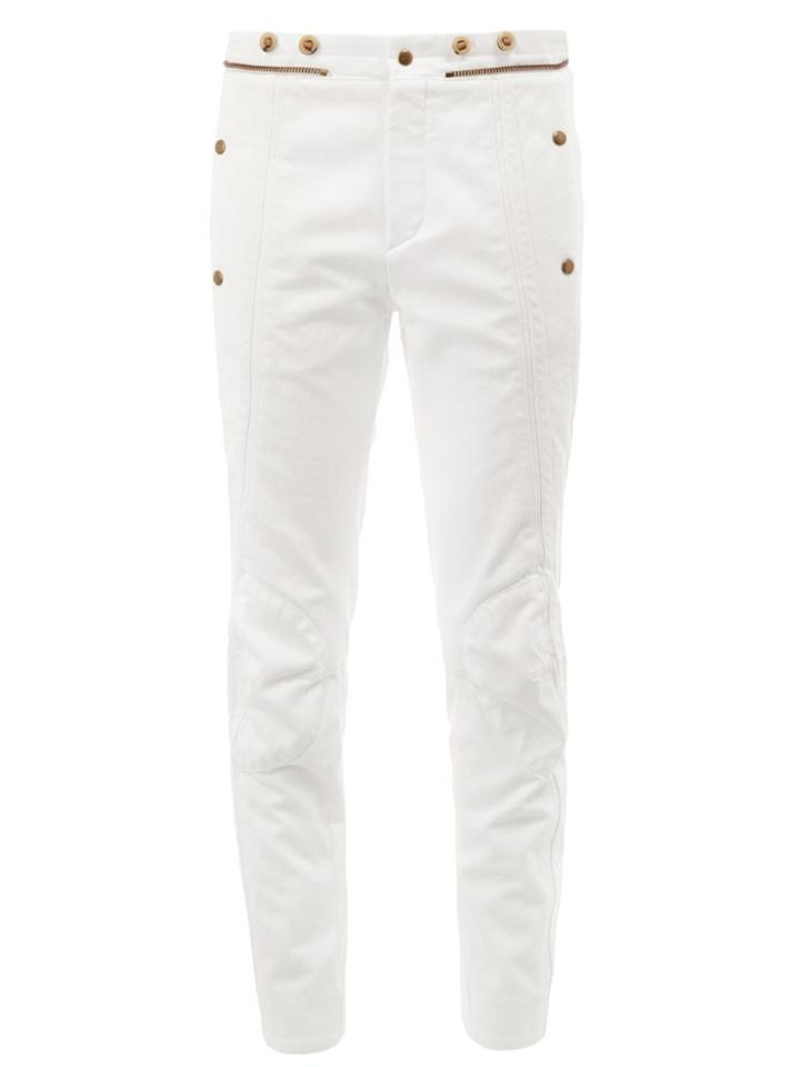 Chloé Zipper Detail Panelled Jeans - White