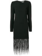 Givenchy Fringe Trim Shift Dress - Black