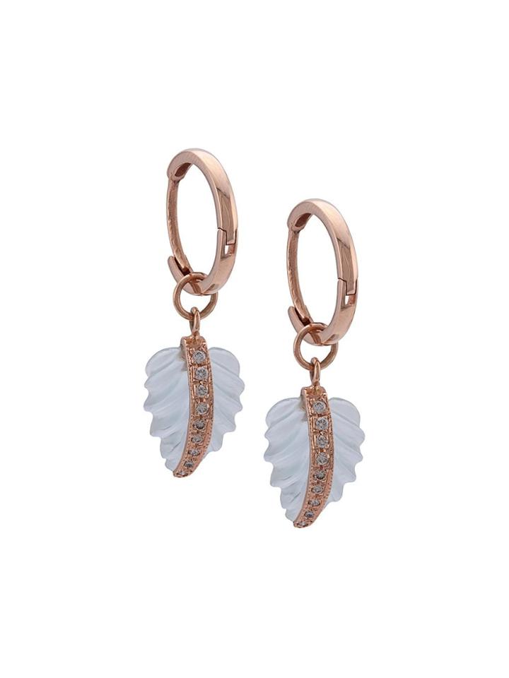 Jacquie Aiche 14kt Yellow Gold Mini Leaf Aquamarine And Diamond