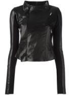 Cropped Biker Jacket, Women's, Size: 44, Black, Cupro/leather/virgin Wool, Rick Owens