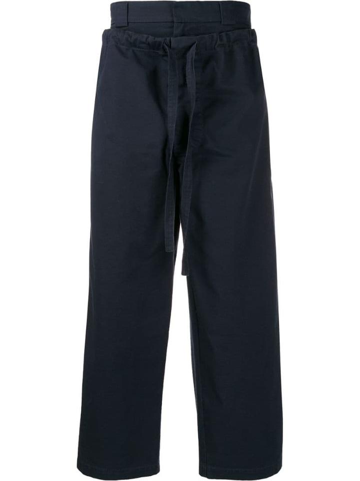 Jw Anderson Layered Drawstring Wide-legged Trousers - Blue