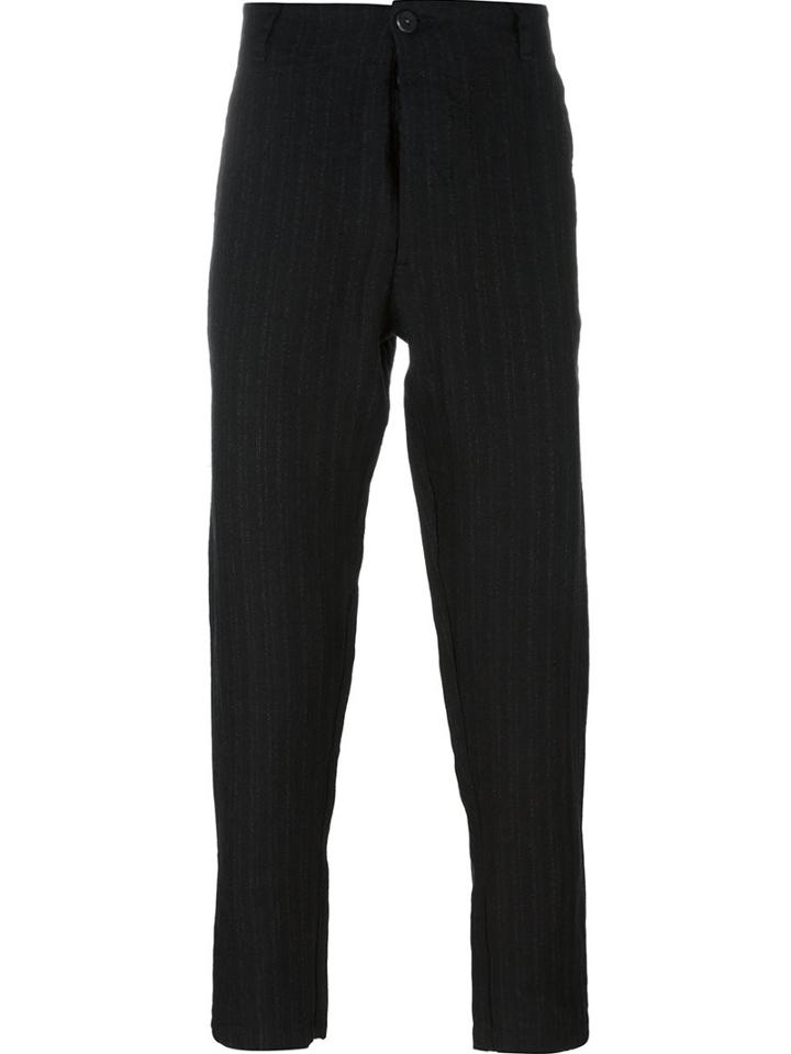 Transit Striped Tapered Trousers, Men's, Size: Large, Black, Linen/flax/viscose/wool/virgin Wool