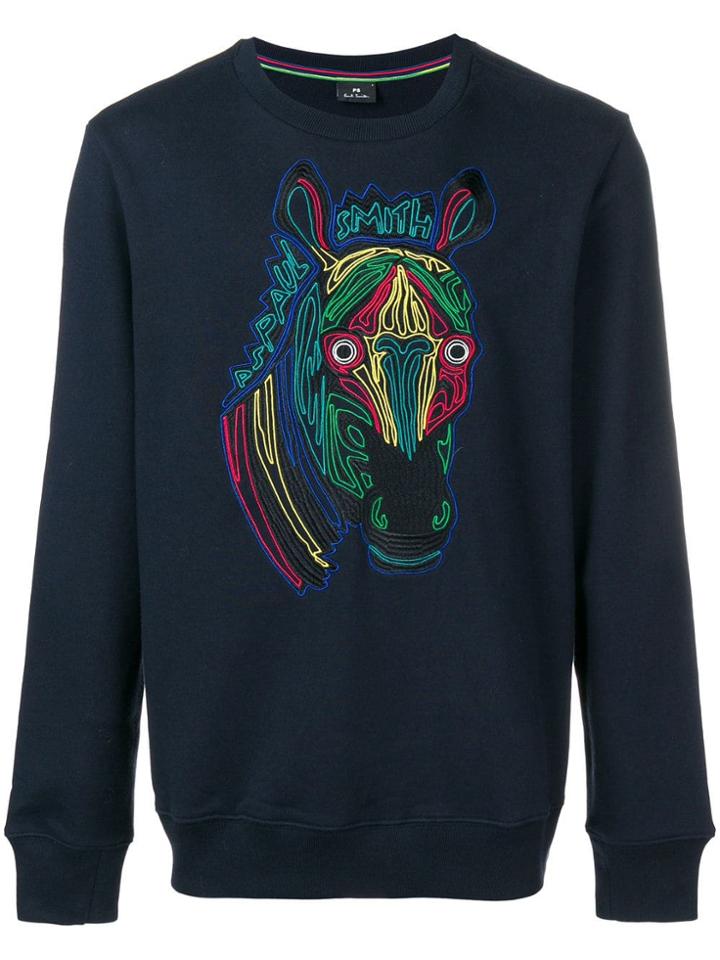 Ps By Paul Smith Horse Motif Sweatshirt - Blue