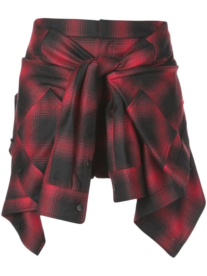 Alexander Wang Checked Shirt-mini Skirt - Red