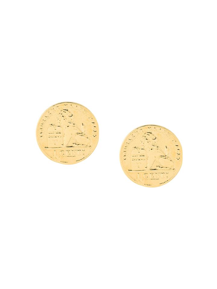 Wouters & Hendrix Coin Earrings - Metallic