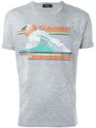 Dsquared2 Summer Print T-shirt, Men's, Size: Xl, Grey, Cotton/viscose