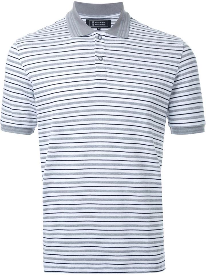 Anrealage Reflector Polo Shirt, Men's, Size: 46, White, Cotton/aluminium/glass