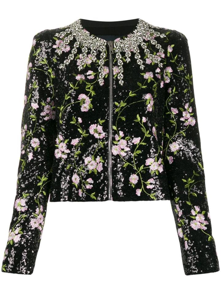 Giambattista Valli Embellished Floral Jacket - Black