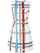 Love Moschino Belt Print Flared Mini Dress