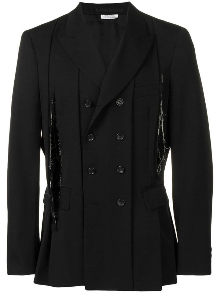 Comme Des Garçons Homme Plus Shredded Pleated Blazer - Black