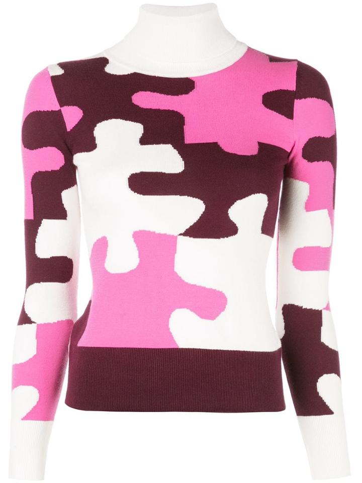 Joostricot Puzzle Pattern Knitted Sweater - Pink