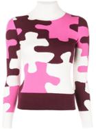 Joostricot Puzzle Pattern Knitted Sweater - Pink