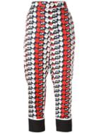 Victoria Victoria Beckham Strawberry Print Pyjama Pants, Women's, Size: 8, Silk/cotton/polyester
