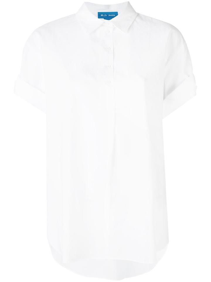 Mih Jeans - Folded Shortsleeves Shirt - Women - Cotton - L, Women's, White, Cotton