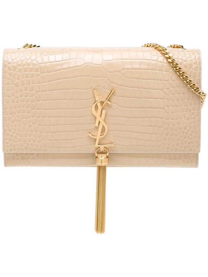 Saint Laurent Medium 'monogram Kate' Shoulder Bag, Women's, Nude/neutrals