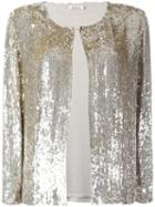 P.a.r.o.s.h. Sequined Cardigan, Women's, Size: Medium, Grey, Viscose/pvc