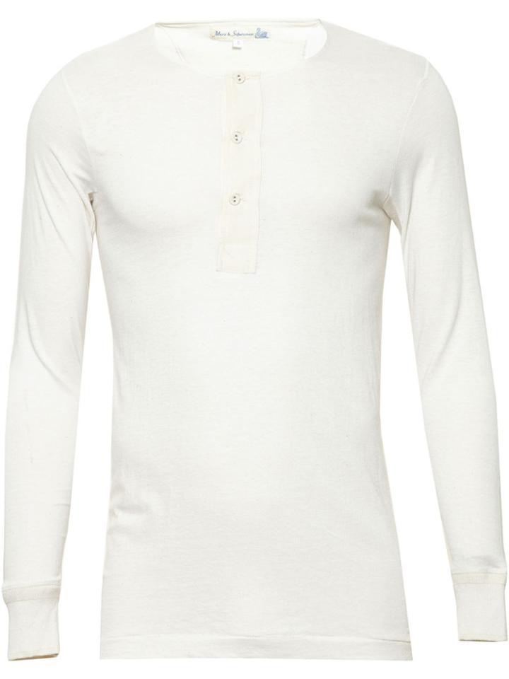 Merz B. Schwanen 'henley' Cotton T-shirt - Nude & Neutrals