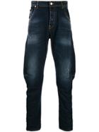 Frankie Morello Distressed Loose Fit Jeans - Blue