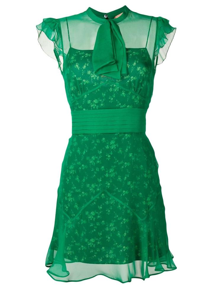 No21 Pussy Bow Tea Dress - Green