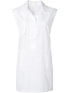Victor Alfaro Elongated Sleeveless Shirt, Women's, Size: 10, White, Cotton