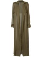 Sally Lapointe - Sheer Trench Jacket - Women - Silk - 4, Green, Silk