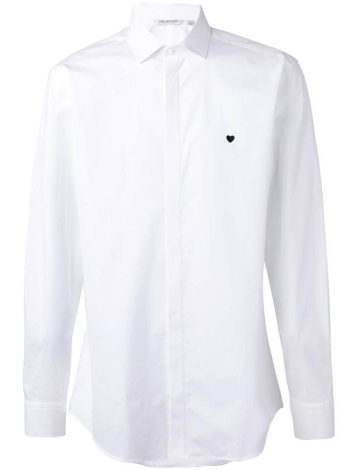 Neil Barrett - Small Heart Detail Shirt - Men - Cotton - 43, White, Cotton