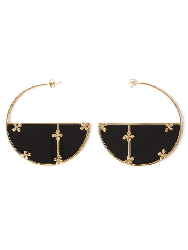 Aurelie Bidermann 'bianca' Hoop Earrings - Black