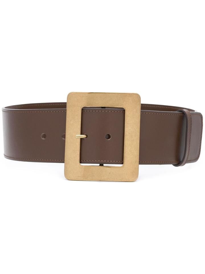 Erika Cavallini Oversized Buckle Belt - Brown