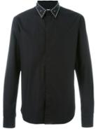 Givenchy Embellished Collar Shirt, Men's, Size: 42, Black, Cotton
