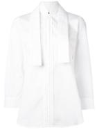 Dsquared2 Criss-cross Collar Pleated Shirt, Women's, Size: 44, White, Cotton