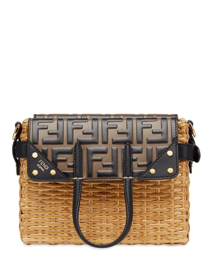 Fendi Ff Mini Rattan Bag - Neutrals
