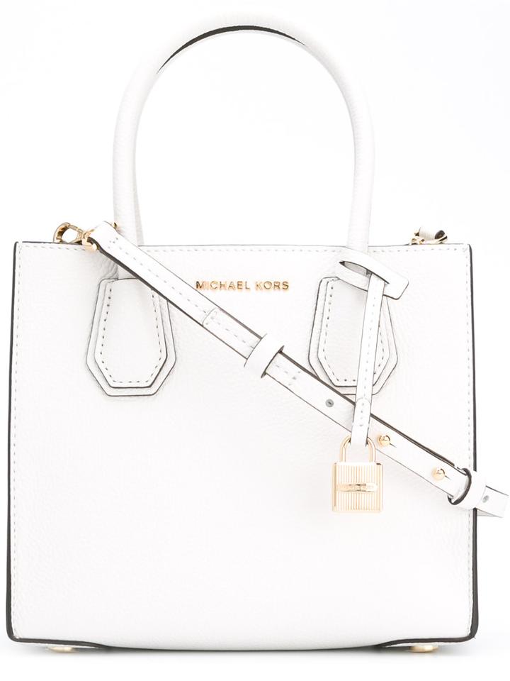 Michael Michael Kors Locker Shoulder Bag, Women's, White, Leather