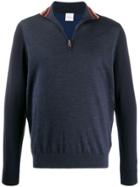 Paul Smith Contrast Zipped Jumper - Blue