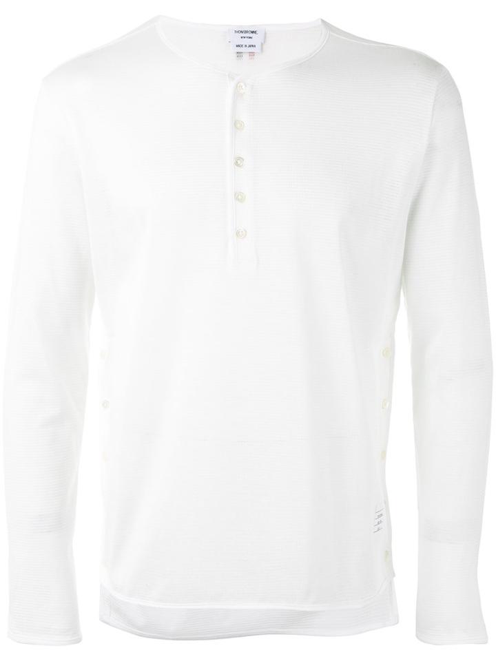 Thom Browne - Long Sleeve Sweatshirt - Men - Cotton - 0, White, Cotton
