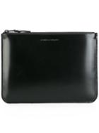 Comme Des Garçons Play Top Zip Pouch, Adult Unisex, Black, Leather