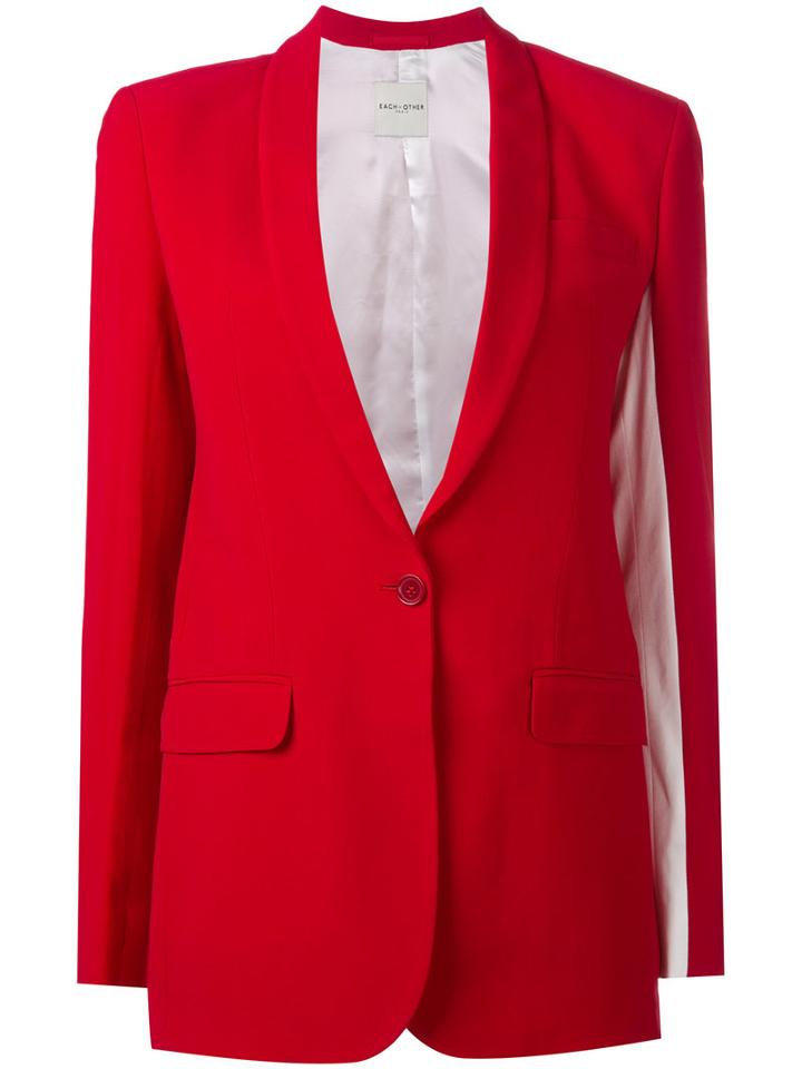 Each X Other One Button Blazer, Women's, Size: Medium, Red, Viscose/acetate