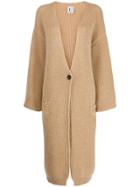 L'autre Chose Oversized Maxi Cardigan - Brown