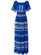 Self-portrait Off-shoulder Maxi Dress, Women's, Size: 6, Blue, Polyester
