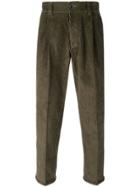 Pt01 Corduroy Cropped Trousers - Green