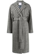 Giada Benincasa Houndstooth Belted Coat - Grey