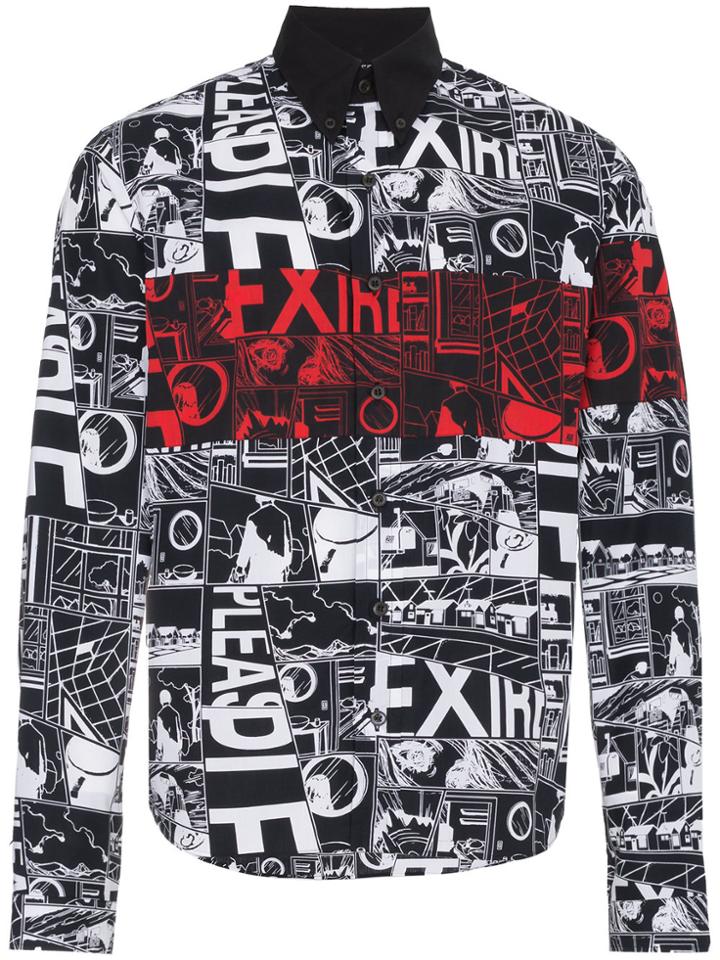 Prada Black Comic Print Shirt