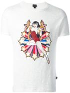 Just Cavalli Front Print T-shirt, Men's, Size: Xs, White, Cotton