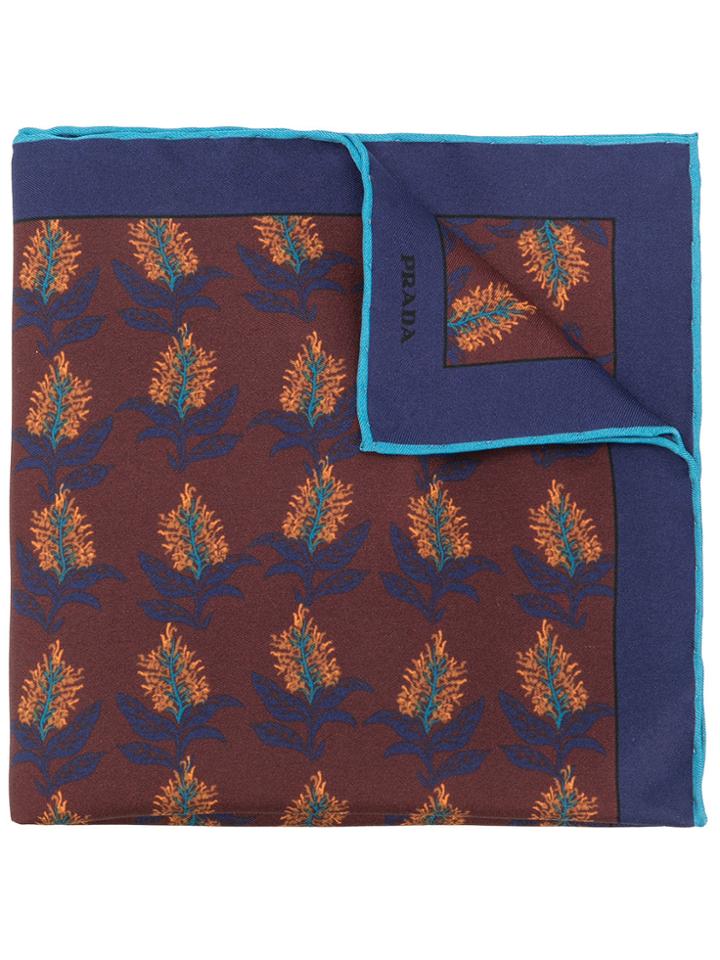 Prada Printed Pocket Square - Blue