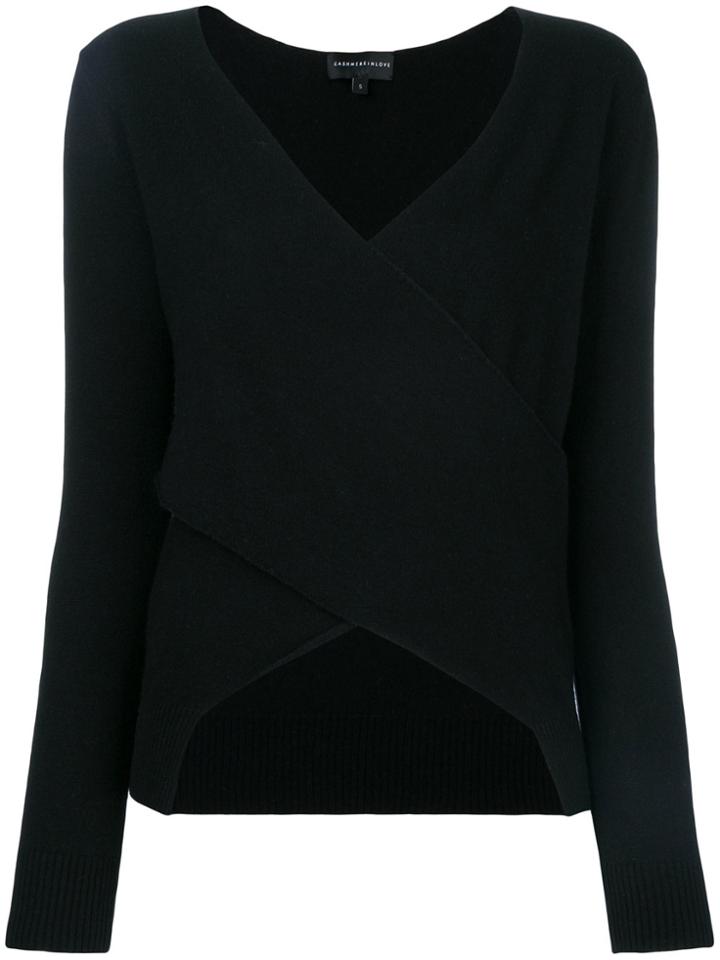 Cashmere In Love Chloe V-neck Sweater - Black