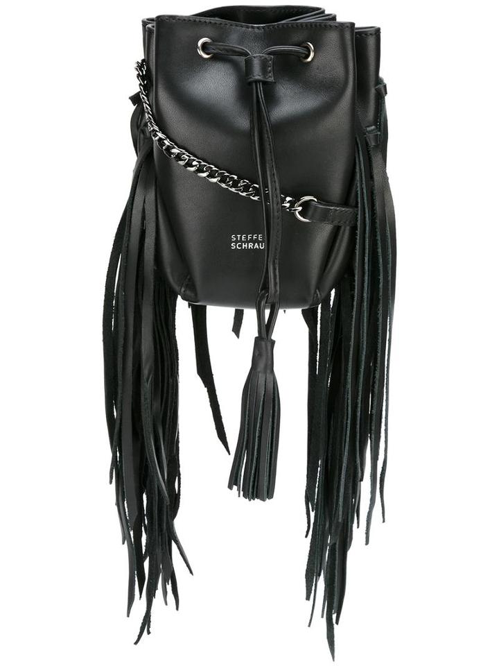 Steffen Schraut Fringed Crossbody Bag, Women's, Black, Nappa Leather/acetate