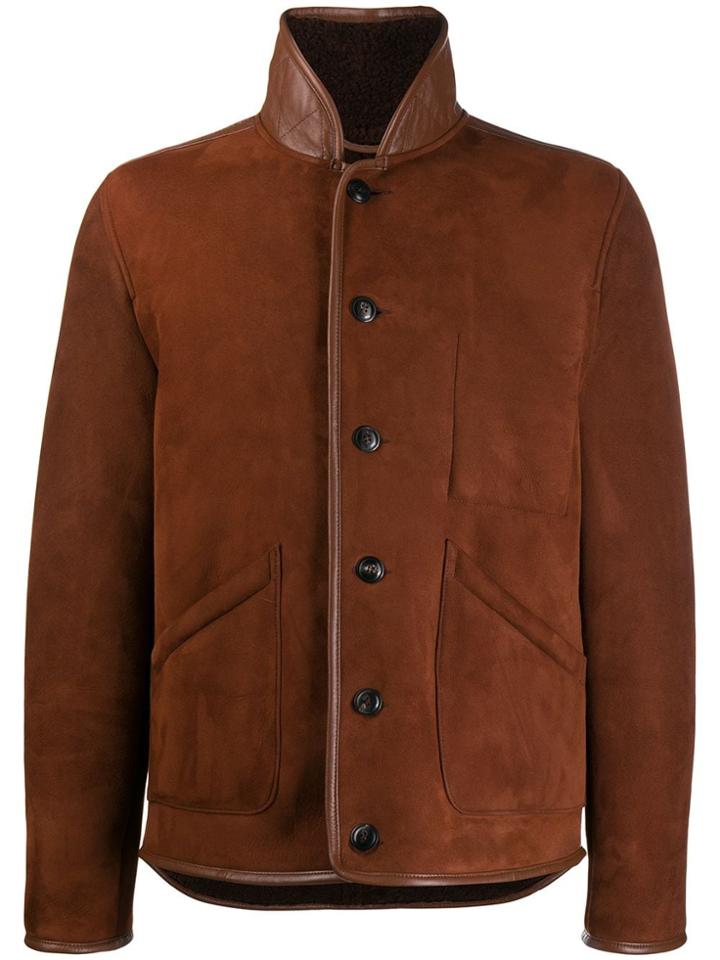 Ymc Brainticket Suede Jacket - Brown