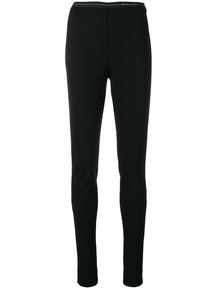 Prada High-waisted Skinny Trousers - Black