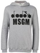 Msgm Msgm X Diadora Logo Print Hoodie - Grey